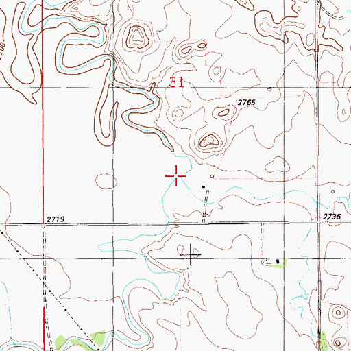 Topographic Map of Brophy Creek, MT