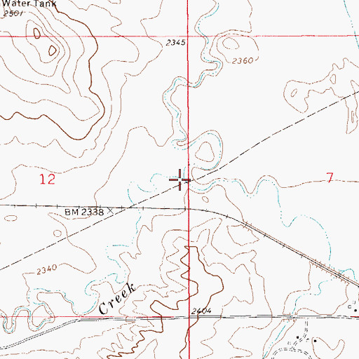 Topographic Map of East Fork Fox Creek, MT