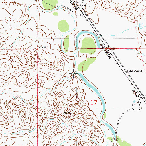 Topographic Map of Malone Creek, MT