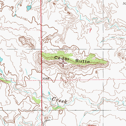 Topographic Map of Cedar Butte, MT