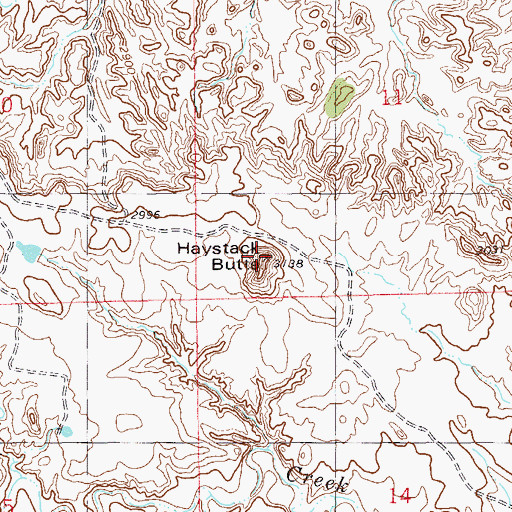 Topographic Map of Haystack Butte, MT