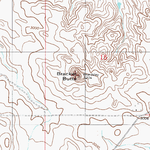 Topographic Map of Bracket Butte, MT