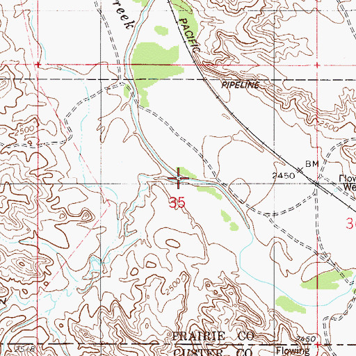 Topographic Map of Loony Hollow, MT