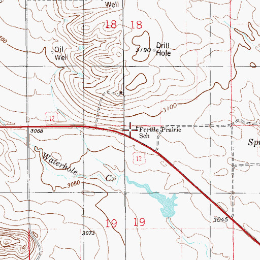 Topographic Map of Fertile Prairie School, MT
