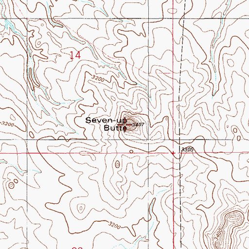 Topographic Map of Seven-up Butte, MT