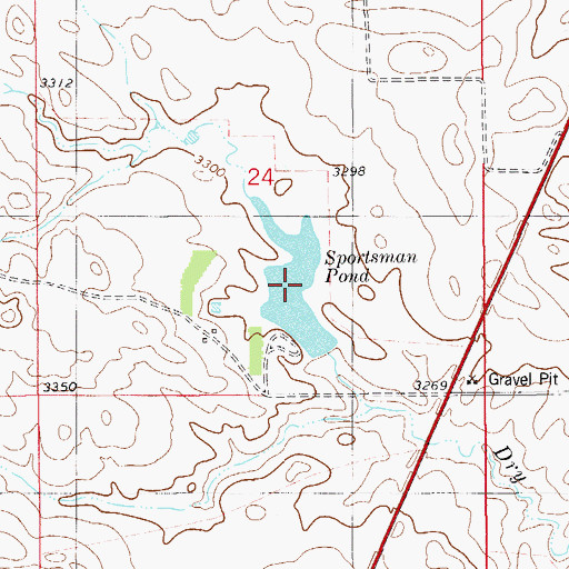 Topographic Map of Sportsman Pond, MT