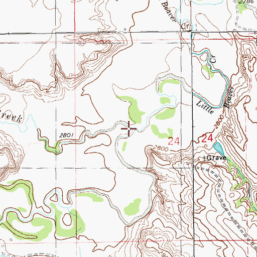 Topographic Map of Buffalo Creek, ND