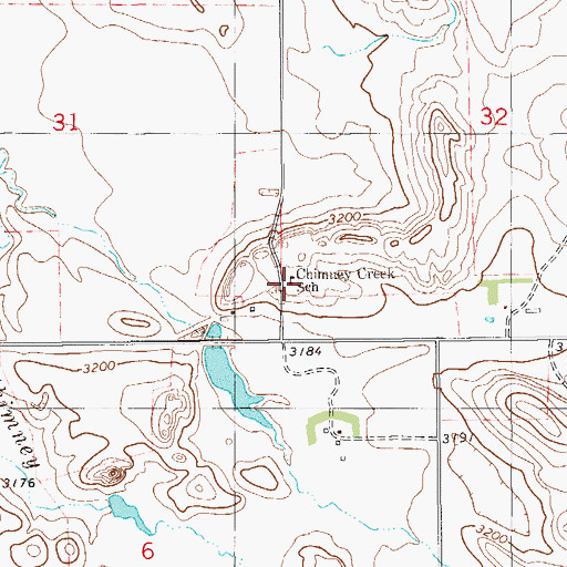 Topographic Map of Chimney Creek School (historical), MT