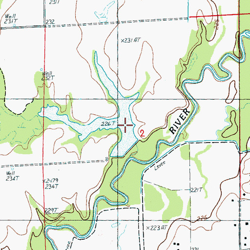 Topographic Map of Pufahl Lake Dam, AR