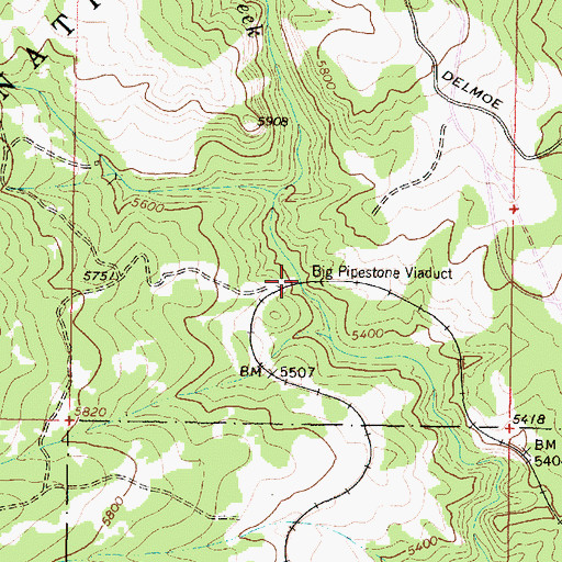 Topographic Map of Big Pipestone Viaduct, MT
