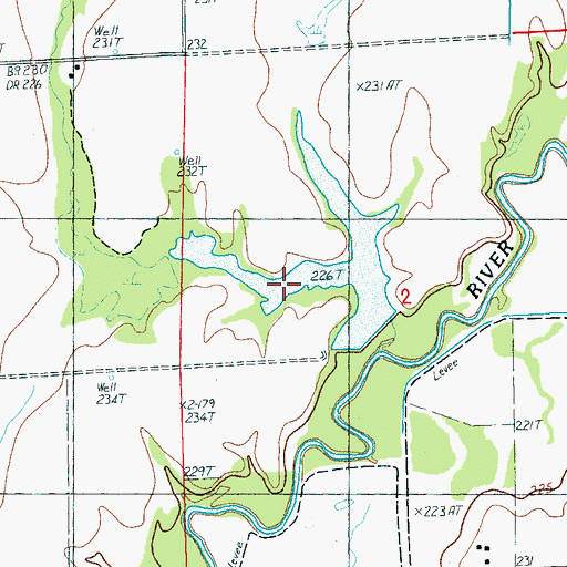 Topographic Map of Pufahl Reservoir, AR