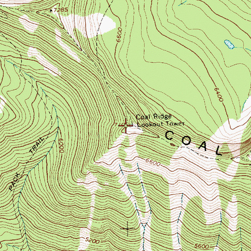 Topographic Map of Coal Ridge Lookout Tower, MT