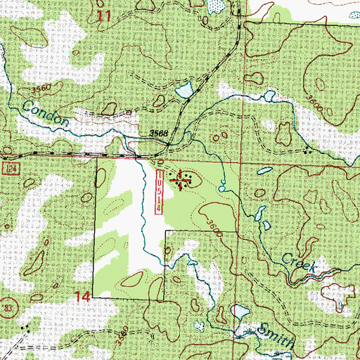 Topographic Map of Condon Lookout Tower, MT