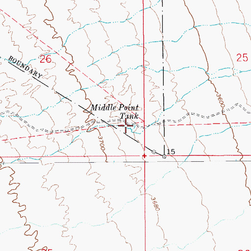 Topographic Map of Middle Point Tank, AZ