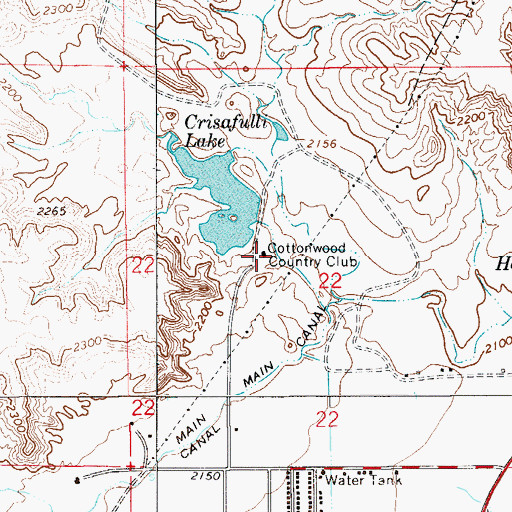 Topographic Map of Cottonwood Country Club, MT