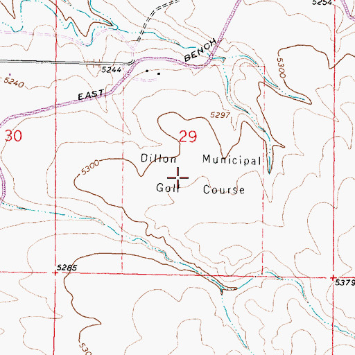Topographic Map of Beaverhead Golf Club, MT