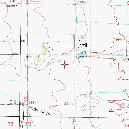 Topographic Map of East Farmington Number 5 School (historical), MT