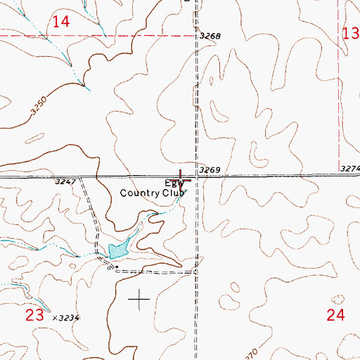 Topographic Map of Egly Country Club, MT