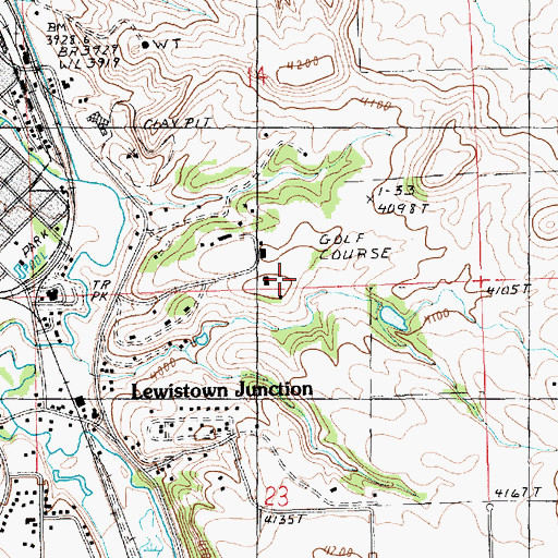 Topographic Map of Elks Country Club, MT