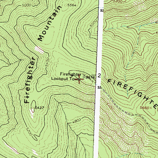 Topographic Map of Firefighter Lookout Tower, MT
