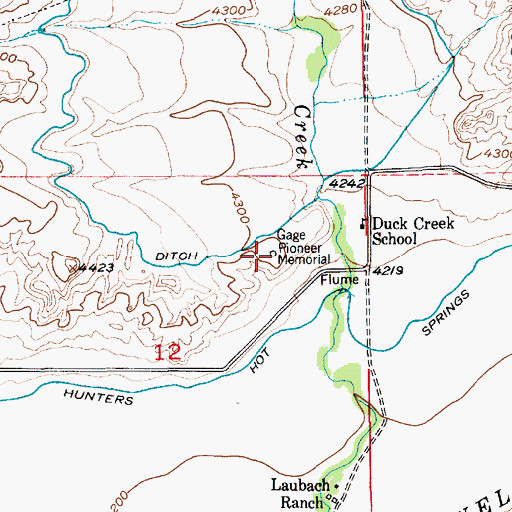 Topographic Map of Gage Pioneer Memorial, MT