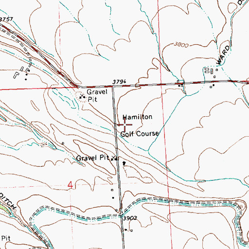 Topographic Map of Hamilton Golf Course, MT