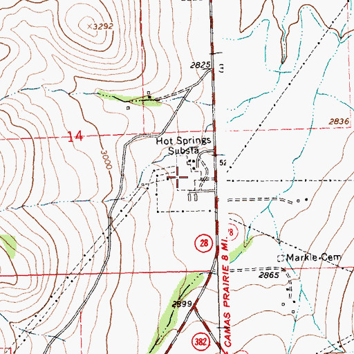 Topographic Map of Hot Springs Substation, MT