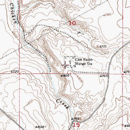 Topographic Map of ICAA Radio Range Station, MT