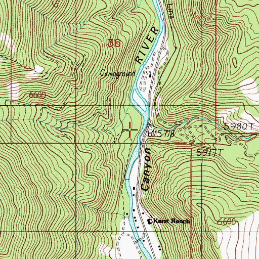 Topographic Map of Karst Power Plant, MT