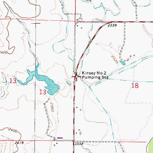 Topographic Map of Kinsey Number 2 Pumping Station, MT