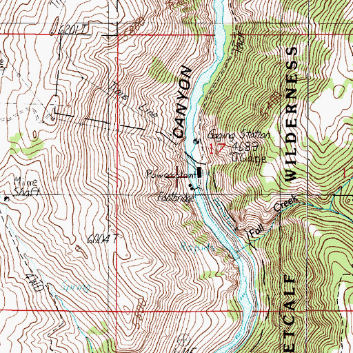 Topographic Map of Madison Powerhouse, MT