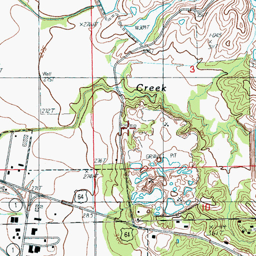 Topographic Map of Hall Lake Dam, AR