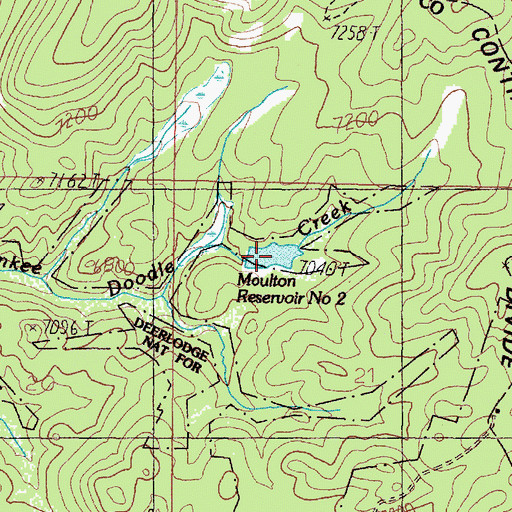 Topographic Map of Moulton Reservoir Number 2, MT