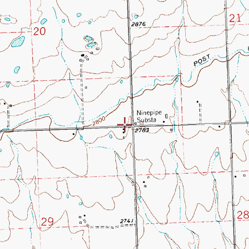 Topographic Map of Ninepipe Substation, MT