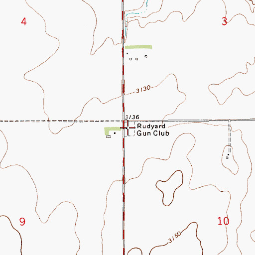 Topographic Map of Rudyard Gun Club, MT