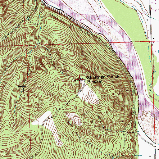 Topographic Map of Sherman Gulch Beacon, MT