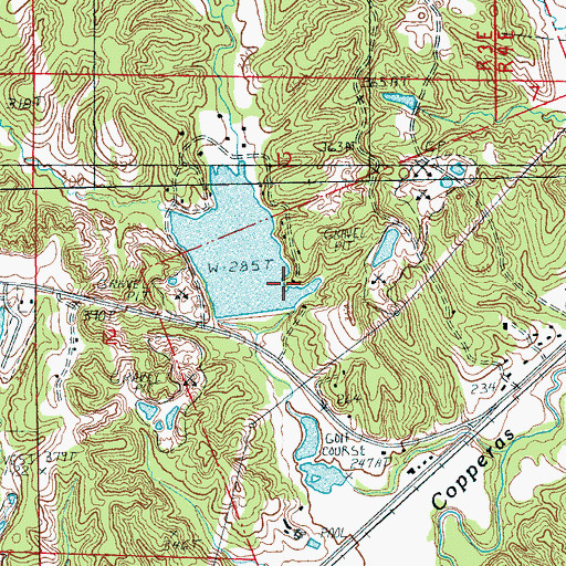 Topographic Map of Hunter Rest Club Lake Dam, AR