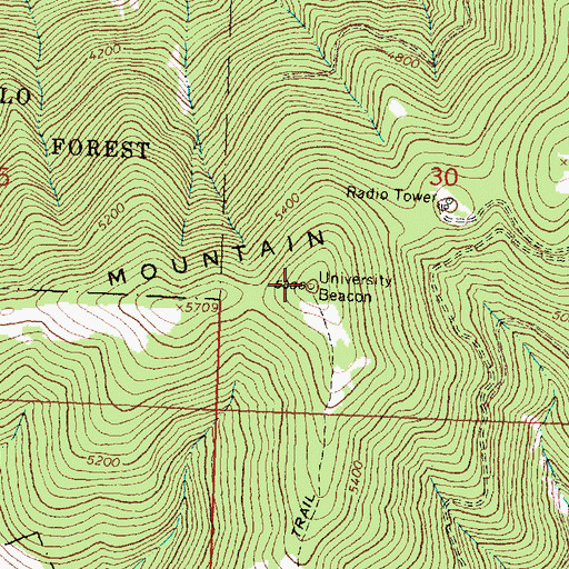 Topographic Map of University Beacon, MT