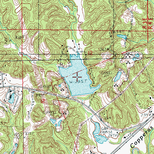Topographic Map of Hunter Rest Club Lake, AR