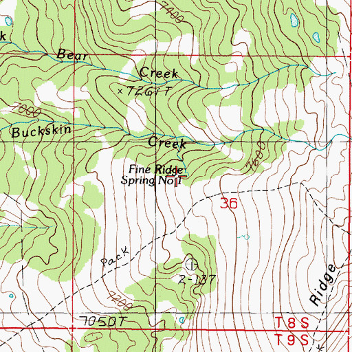 Topographic Map of Fine Ridge Spring Number 1, MT