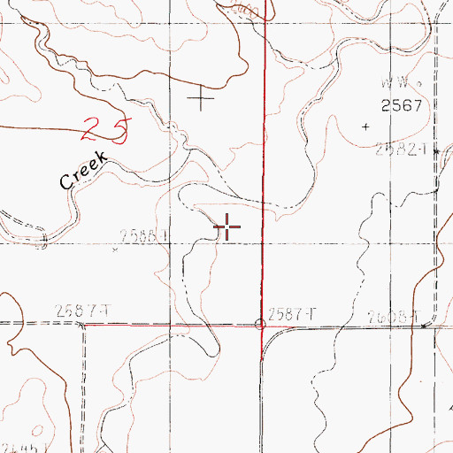 Topographic Map of Dirty Creek, MT