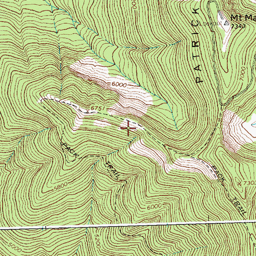Topographic Map of Mount Marston National Recreation Trail, MT