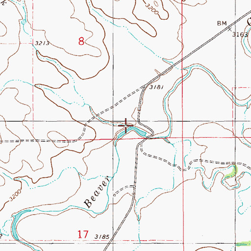 Topographic Map of Sheep Camp Creek, MT