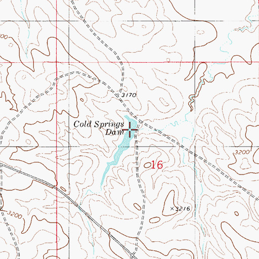 Topographic Map of Cold Springs Dam, MT