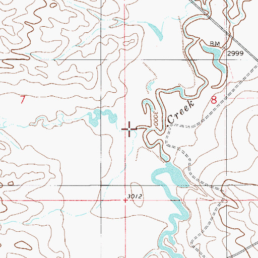 Topographic Map of Skunk Creek, MT