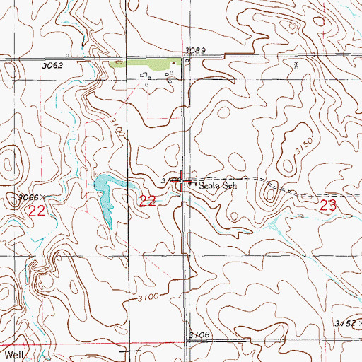 Topographic Map of Scole School (historical), MT