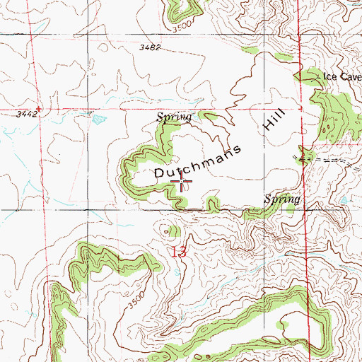 Topographic Map of Dutchmans Hill, MT