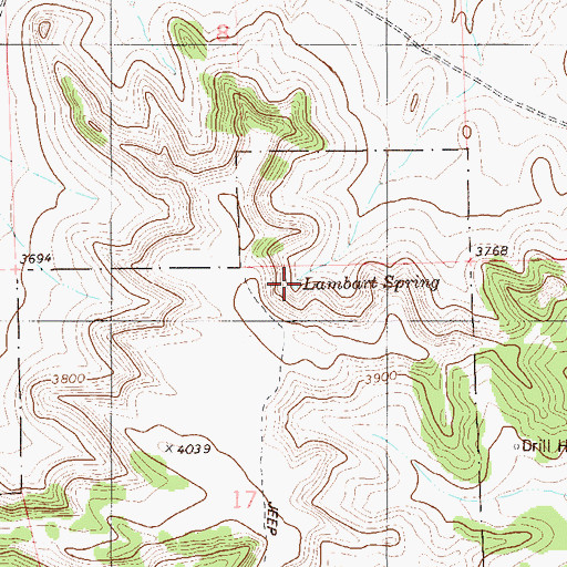Topographic Map of Lambert Spring, MT