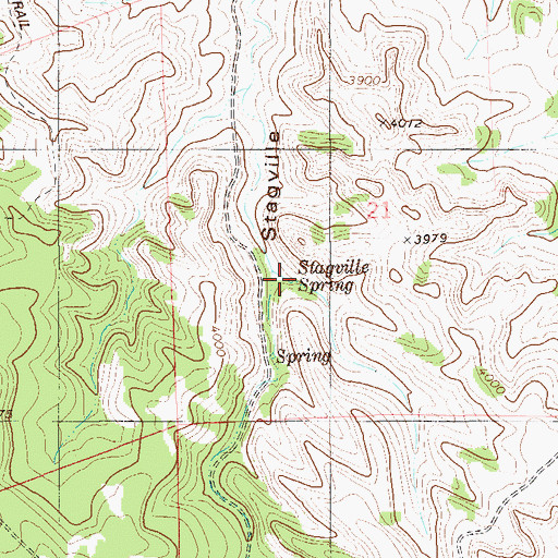 Topographic Map of Stagville Spring, MT