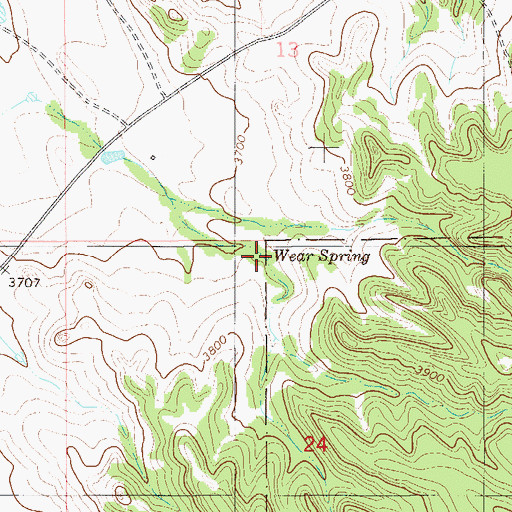 Topographic Map of Wear Spring, MT